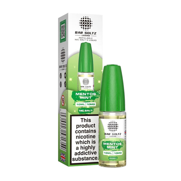 Bar Soltz Legend Mentos Mint 10ml Nic Salt E Liquid (Pack Of 10) Carry Vape ®️