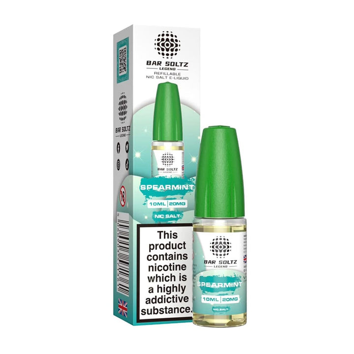 Bar Soltz Legend Spearmint 10ml Nic Salt E Liquid (Pack Of 10) Carry Vape ®️