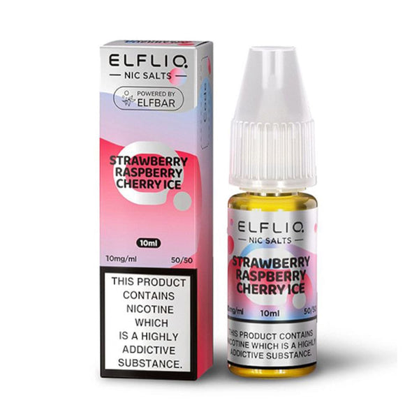 ELFLIQ Strawberry Raspberry Cherry Ice 10ml Nic Salt E Liquid Carry Vape ®️