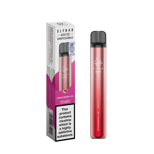 Elf Bar 600 V2 Strawberry Ice Disposable Vape Carry Vape ®️