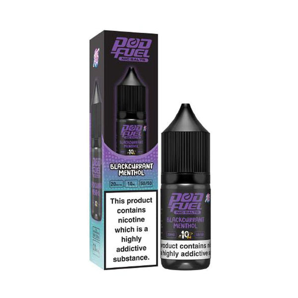 Pod Fuel Blackcurrant Menthol 10ml Nic Salt E Liquid Carry Vape ®️