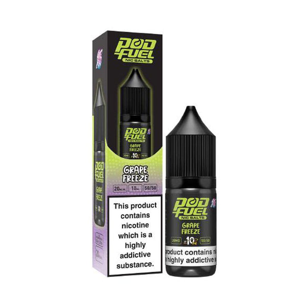 Pod Fuel Grape Freeze 10ml Nic Salt E Liquid Carry Vape ®️