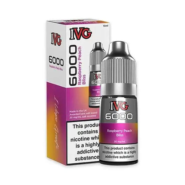 Raspberry Peach Bliss ivg 6000 10ml Nic salt Carry Vape ®️