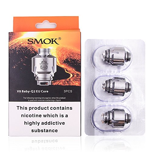 SMOK V8 BABY Q2 EU CORE – PACK OF 3 – 0.4 OHM DUAL CORE – 40-80W Carry Vape ®️